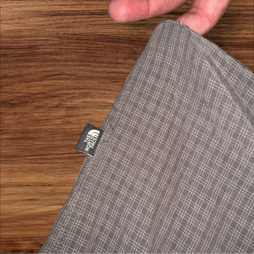 The North Face Button Up Stripes‎ Brown Shirt Zip Pocket Long Sleeve Sz XL